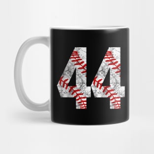 Vintage #44 Baseball Laces Baseball Mom Jersey Love Baseball Mug